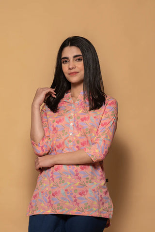 Yellow Straight Cut Short Kurti | Leemboodi